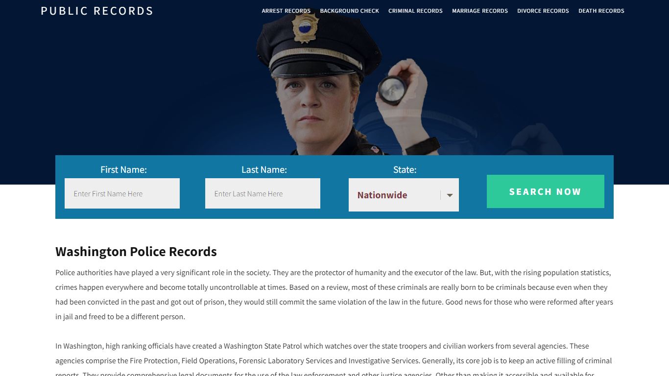 Washington Police Records | Get Instant Reports On People